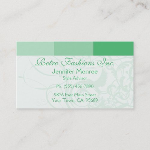 Green Palette Urban Style Personal Business Cards