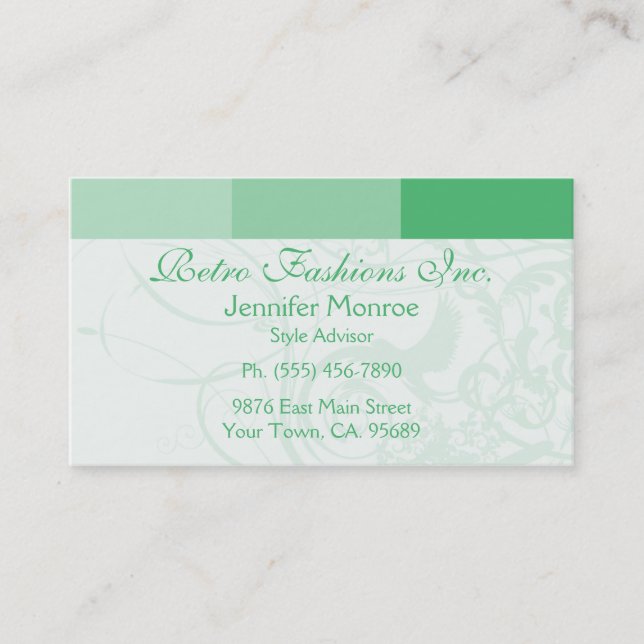 Green Palette Urban Style Personal Business Cards (Front)