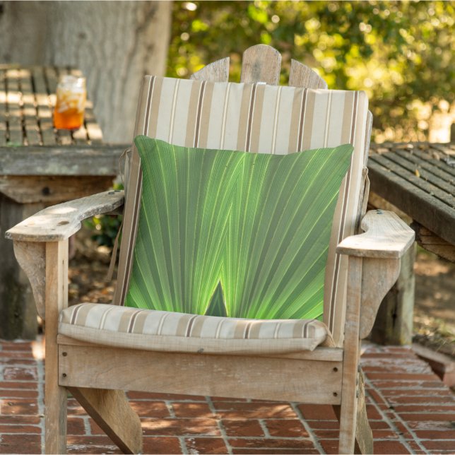 Green Palm Frond Outdoor Pillow (Chair)