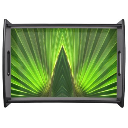 Green Palm Frond Serving Tray