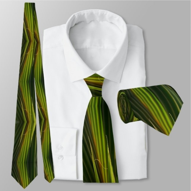 Green Palm Fronds Natural Abstract Neck Tie (Creator Uploaded)