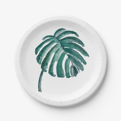 Green Palm Leaf Paper Plate