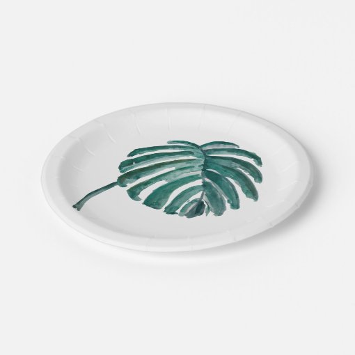 Green Palm Leaf Paper Plate Zazzle