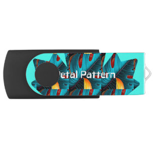 Green Palm Leaf Pattern Flash Drive