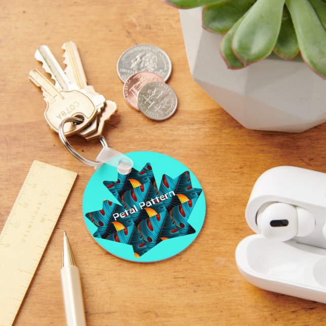 Green Palm Leaf Pattern Keychain (Desk)