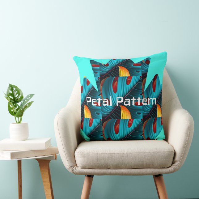Green Palm Leaf Pattern Throw Pillow (Chair)