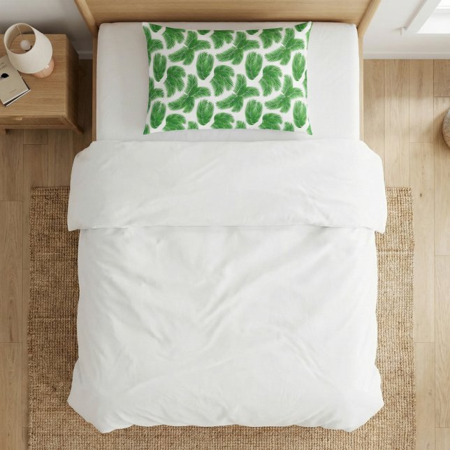 Green Palm Leaf Tropical Pattern Pillow Case (Creator Uploaded)