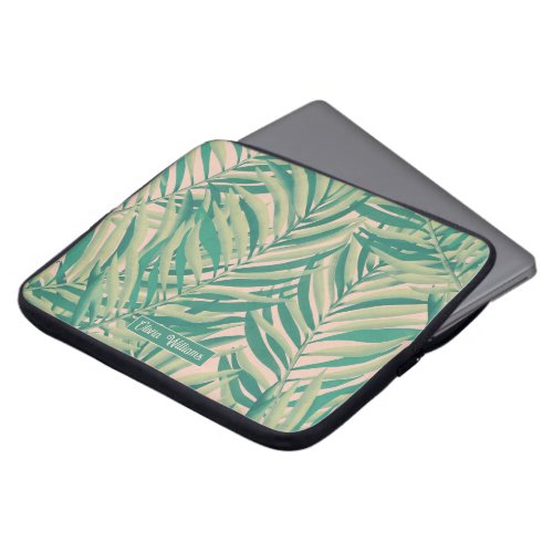 Green Palm Leaves Aesthetic Laptop Sleeve
