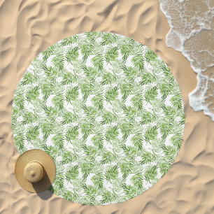 Green Palm Leaves Beach Towel