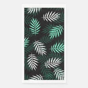 Green Palm Leaves Design Paper Guest Towels