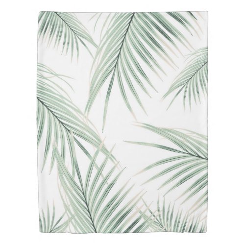 Green Palm Leaves Dream 3 tropical decor art  Duvet Cover