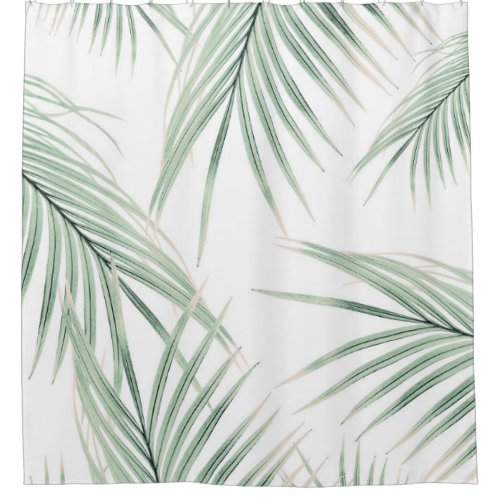 Green Palm Leaves Dream 3 tropical decor art  Shower Curtain