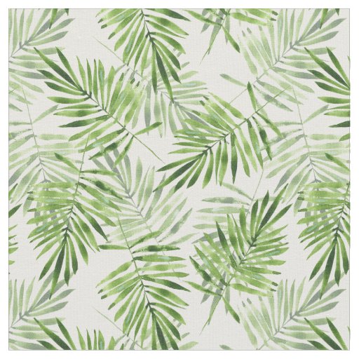 Green Palm Leaves Fabric
