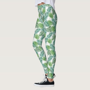 Green Palm Leaves Leggings Green Palm Leaves Leggings