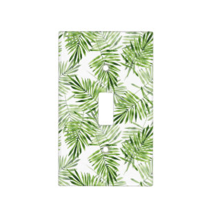 Green Palm Leaves Light Switch Cover