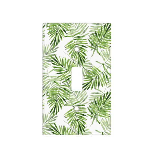 Green Palm Leaves Light Switch Cover (Front)