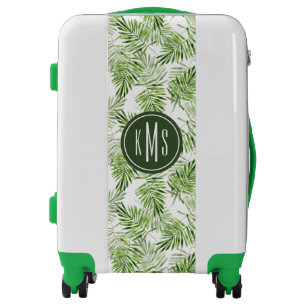 Green Palm Leaves   Monogram Luggage