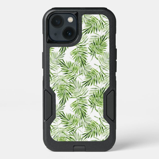 Green Palm Leaves Otterbox iPhone Case (Back)