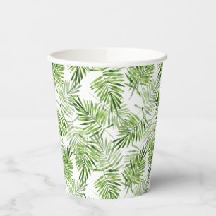Green Palm Leaves Paper Cups