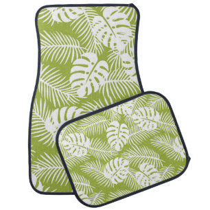 Green Palm Leaves Rainforest Pattern Car Floor Mat