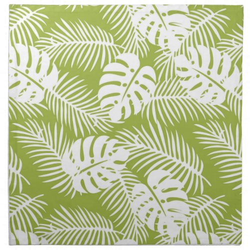Green Palm Leaves Rainforest Pattern Cloth Napkin