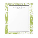 Green Palm Leaves Rainforest Pattern Notepad