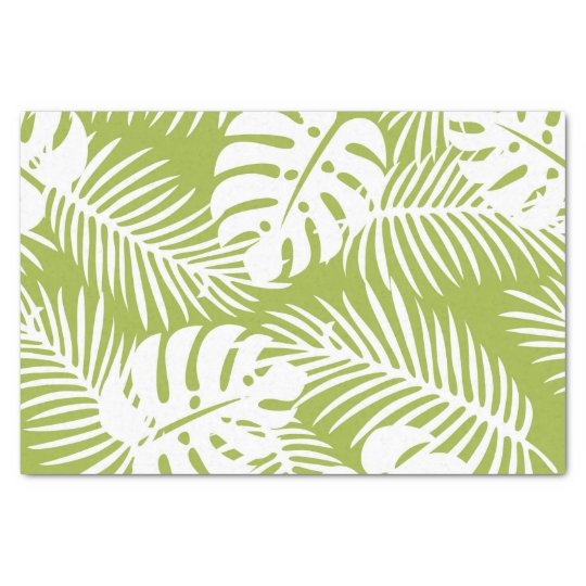 Green Palm Leaves Rainforest Pattern Tissue Paper