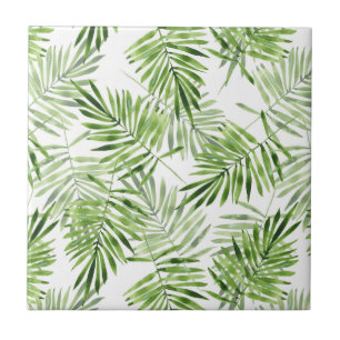 Green Palm Leaves Tile