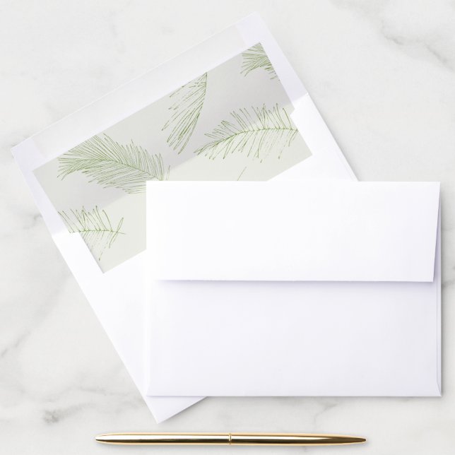 Green Palm leaves Tropical Beach Envelope Liner (Desk)