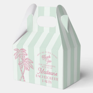 Green Palm Spring Pastel Beach Bachelorette Party Favor Boxes