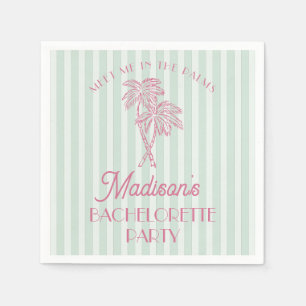 Green Palm Spring Pastel Beach Bachelorette Party Napkins