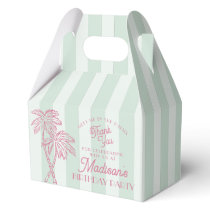 Green Palm Spring Pastel Beach Birthday Party Favor Boxes