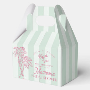 Green Palm Spring Pastel Beach Bridal Shower Favor Boxes
