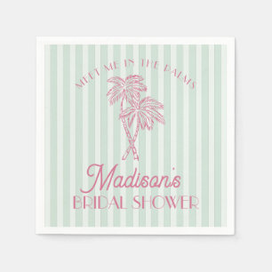 Green Palm Spring Pastel Beach Bridal Shower Napkins