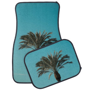 Green palm tree car floor mat