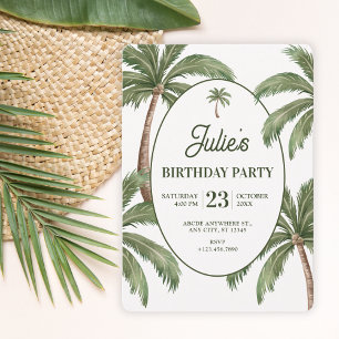 Green palm tree  invitation