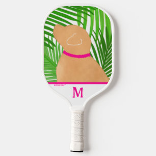 Green Palm Tree Island Dog Pickleball Paddle