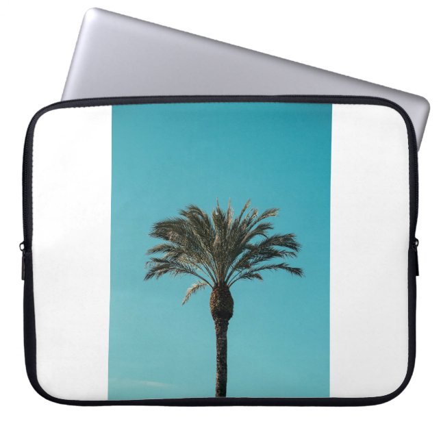 Green palm tree laptop sleeve (Front)