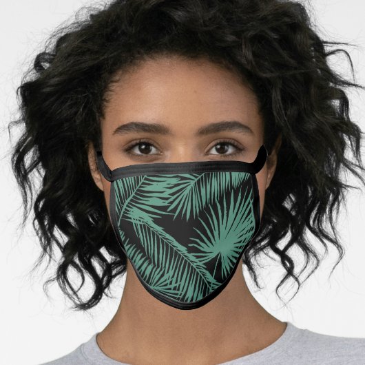 "Green Palm Tree Leaves Face Mask (Worn Her)