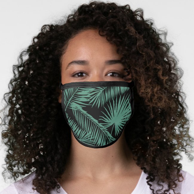 "Green Palm Tree Leaves Face Mask