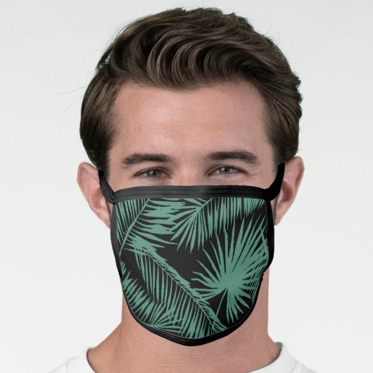 "Green Palm Tree Leaves Face Mask (Worn Him)