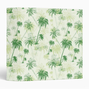 Green Palm Tree Pattern 3 Ring Binder