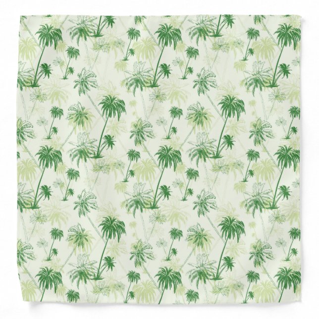 Green Palm Tree Pattern Bandana (Front)