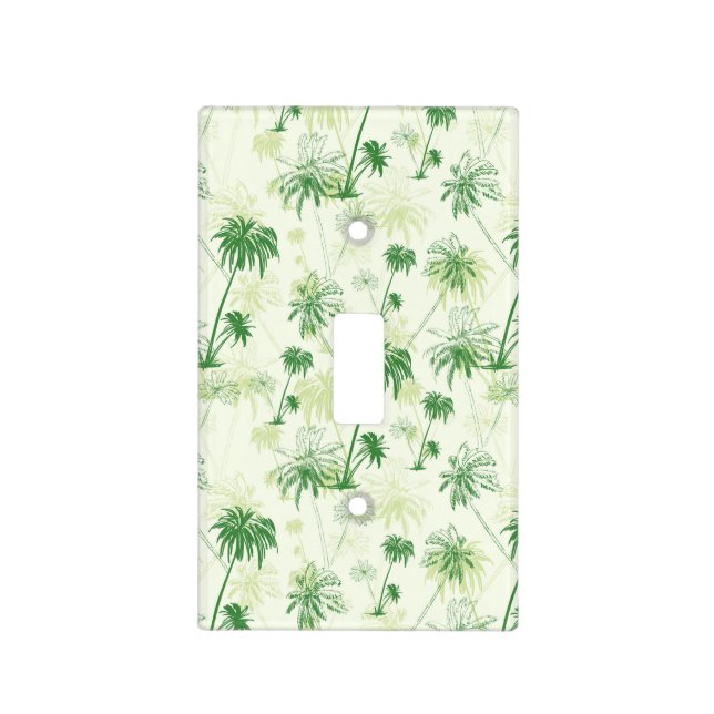 Green Palm Tree Pattern Light Switch Cover (Front)