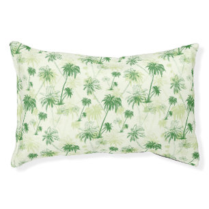 Green Palm Tree Pattern Pet Bed
