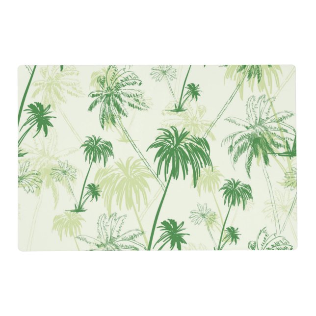 Green Palm Tree Pattern Placemat (Front)