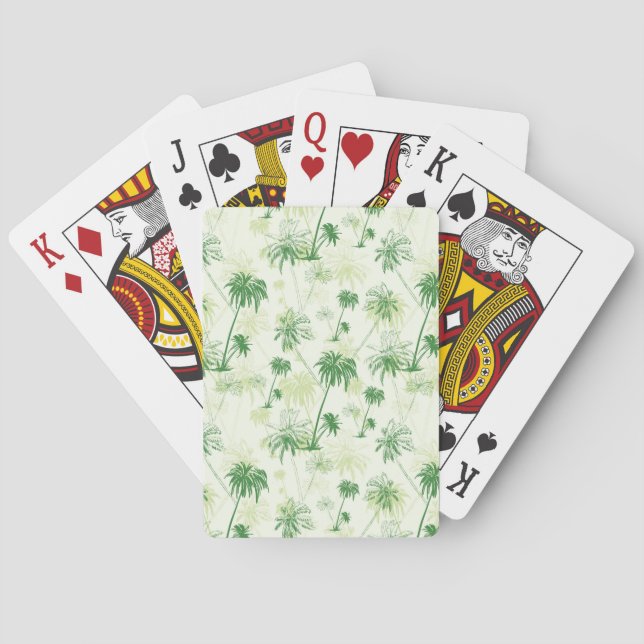 Green Palm Tree Pattern Poker Cards (Back)