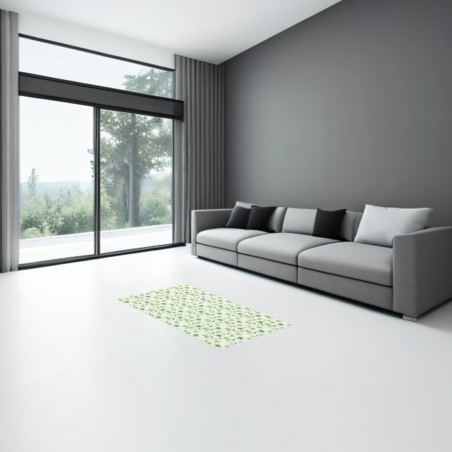 Green Palm Tree Pattern Rug (Insitu (Indoor 3))