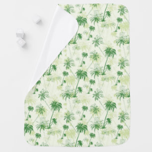 Green Palm Tree Pattern Swaddle Blanket