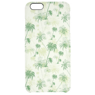 Green Palm Tree Pattern Clear iPhone 6 Plus Case